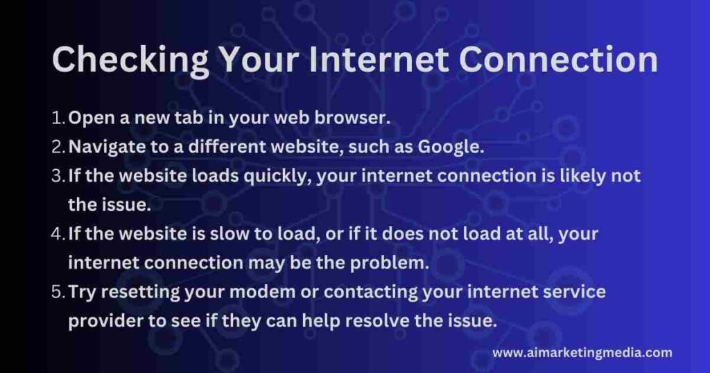 Checking Your Internet Connection​